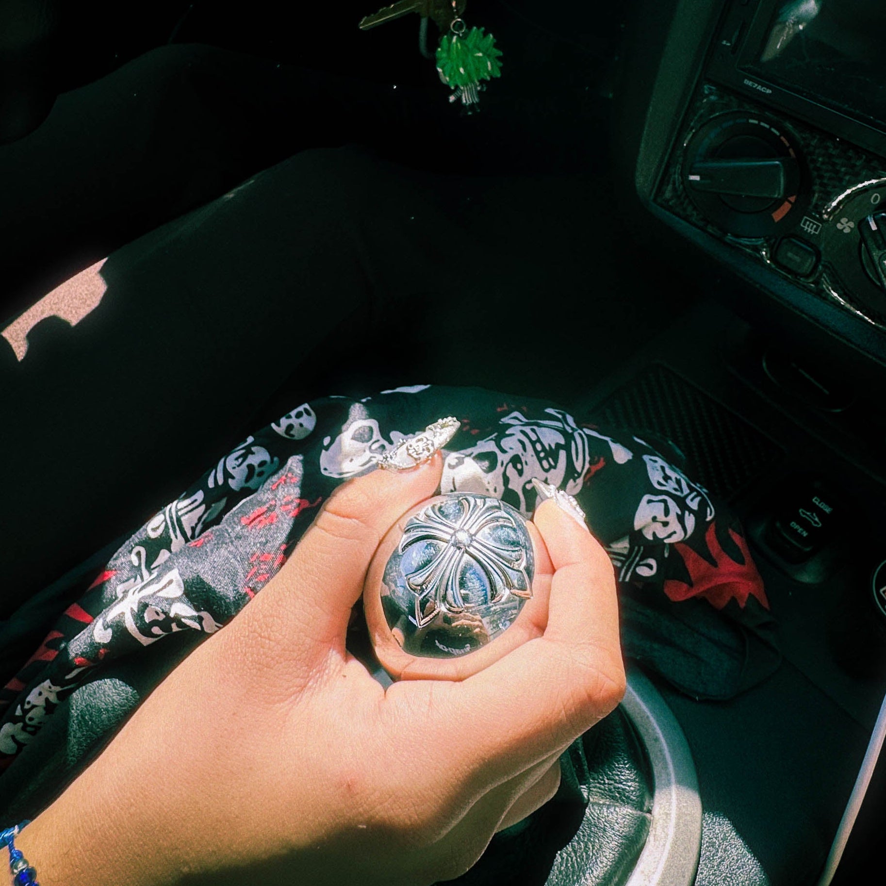 Polished stainless steel chrome cross shift knob – Kyoka Forge